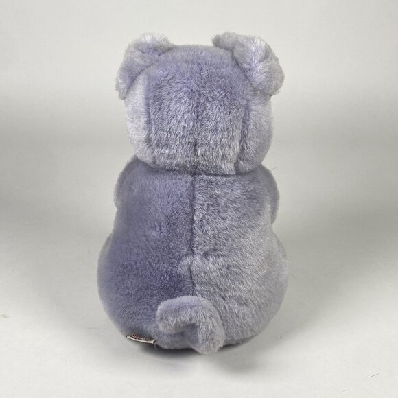 1990 Gund Kiss Kiss Purple Pig Plush Stuffed Animal Holding Flowers 9" - Picture 6 of 9